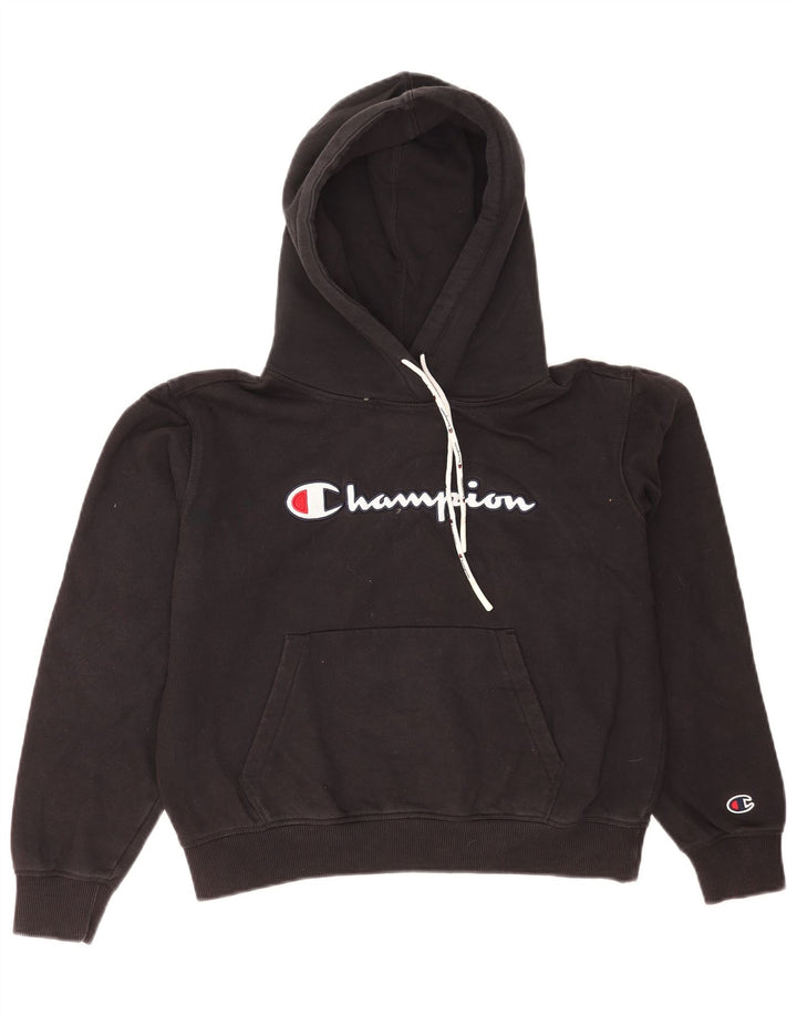 Champion Mens Graphic Regular Fit Jumper Hoodie Small Black