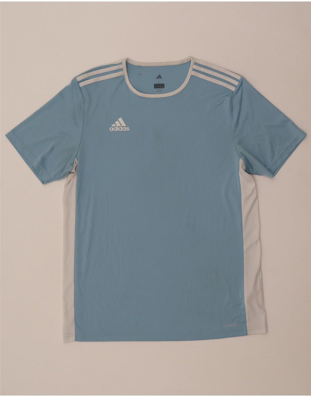 Adidas Ανδρικό T-Shirt Climalite Top Large Blue Colourblock Πολυεστέρας