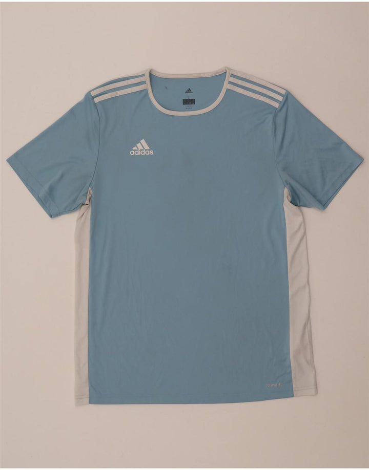 Adidas Ανδρικό T-Shirt Climalite Top Large Blue Colourblock Πολυεστέρας