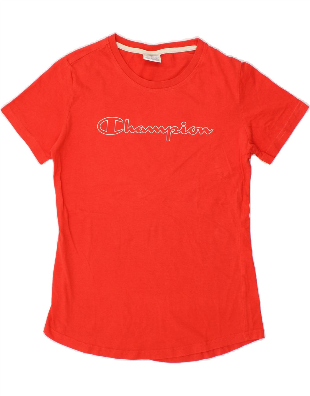 CHAMPION Womens Graphic T-Shirt Top UK 12 Medium Red Vintage Champion and Second-Hand Champion from Messina Hembry 
