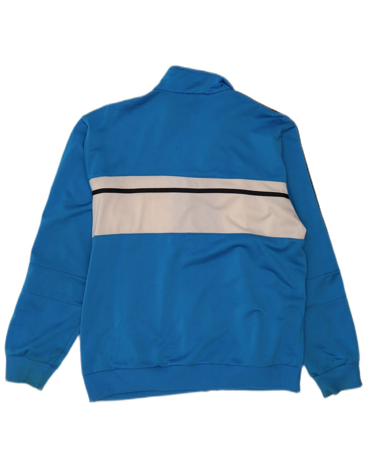 ADIDAS Boys Tracksuit Top Jacket 15-16 Years Blue Colourblock Polyester