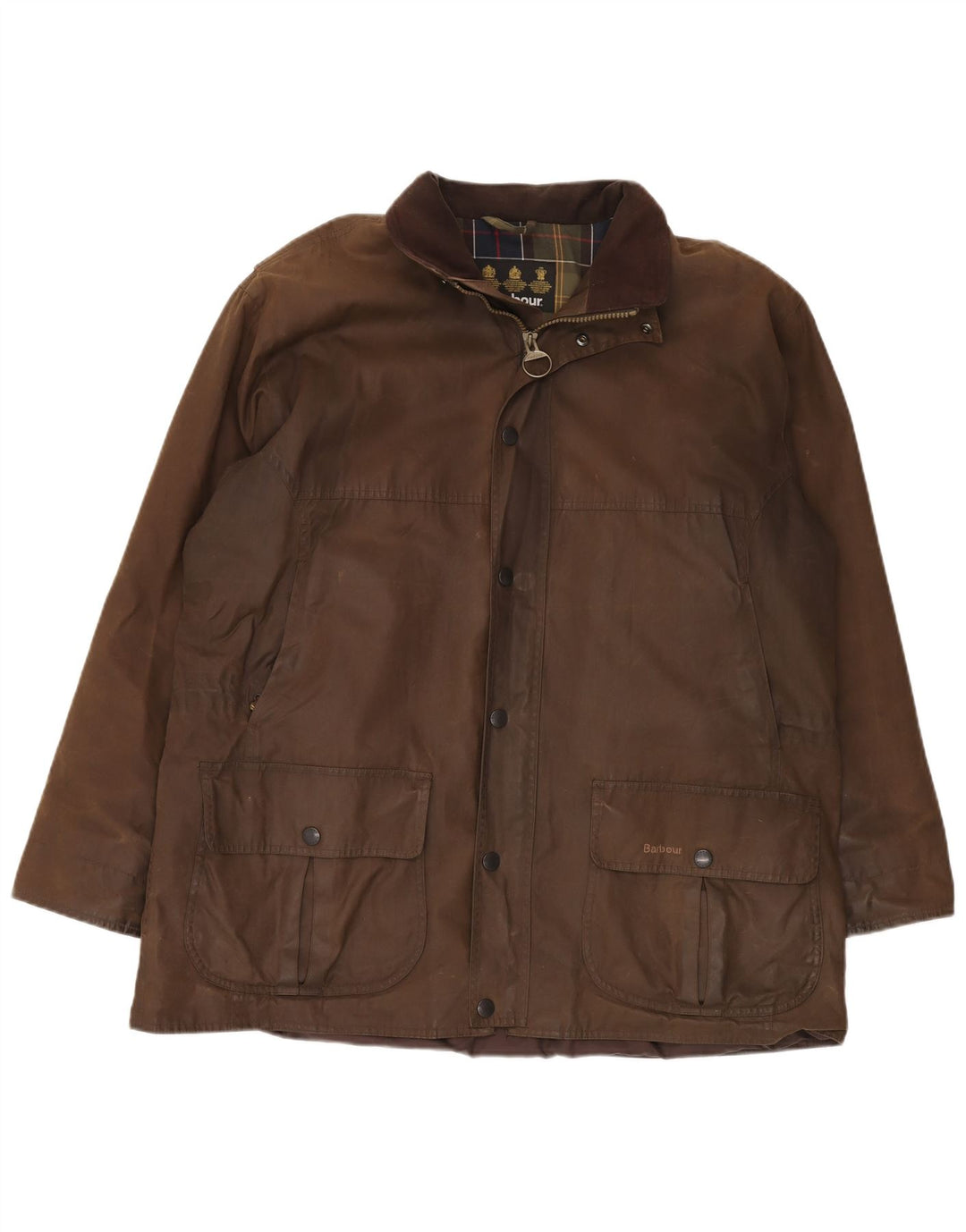 BARBOUR Ανδρικό κερωμένο βαμβακερό μπουφάν UK 42 XL καφέ πολυουρεθάνης