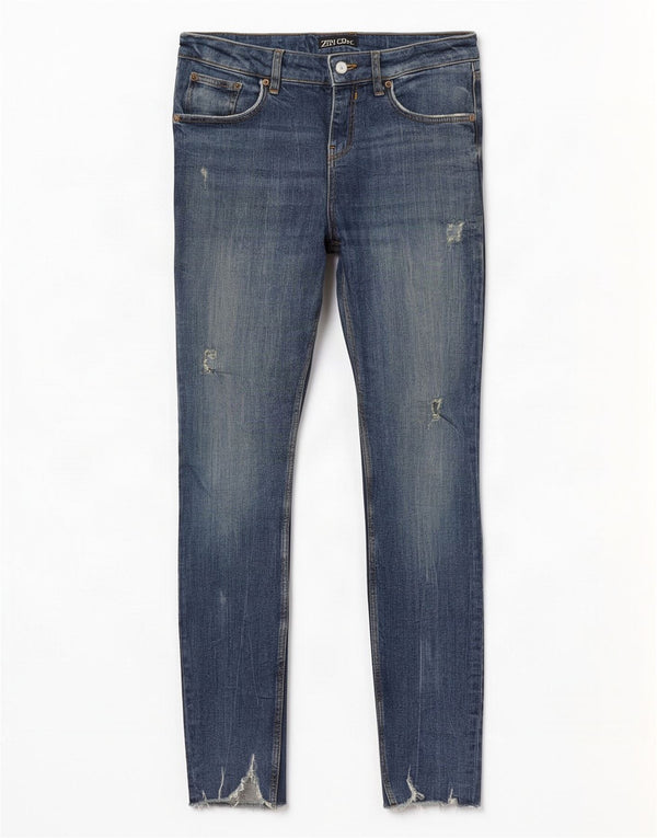 Zara Γυναικεία στενόχωρα τζιν EU 38 Small W28 L28 Μπλε βαμβακερό