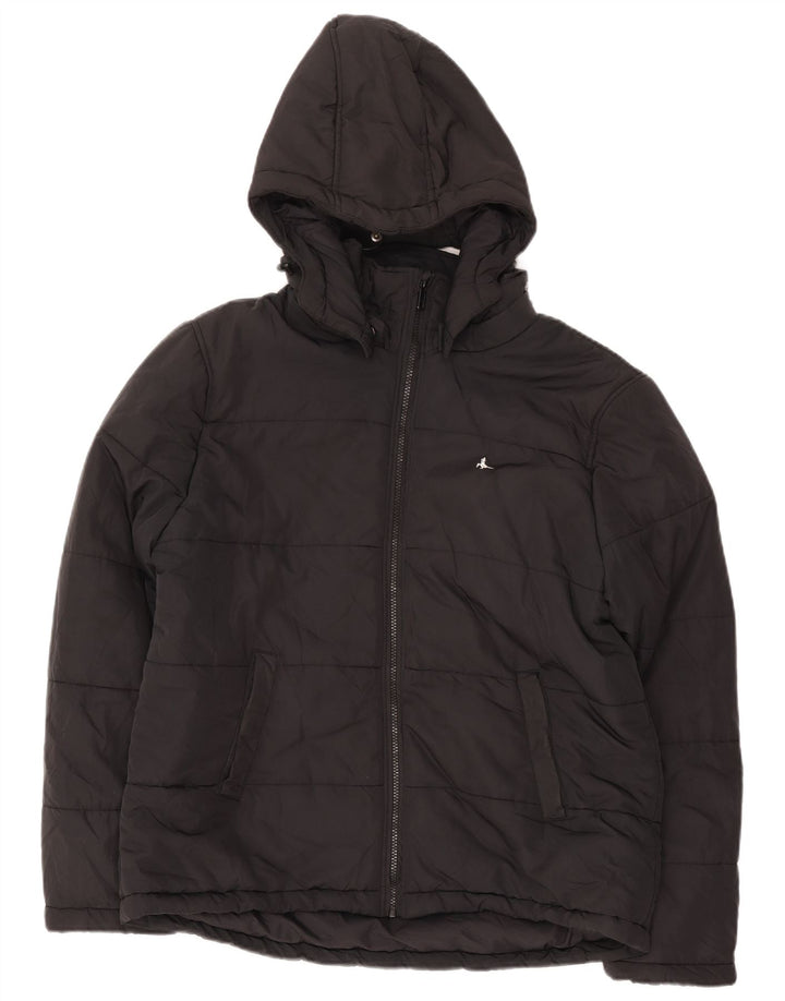 Jack Wills Ανδρικό μπουφάν με κουκούλα UK 42 XL μαύρο πολυεστέρα