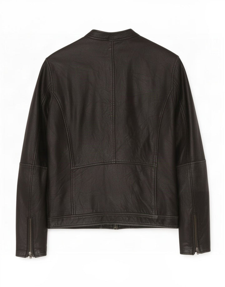 Επιλεγμένο ανδρικό δερμάτινο μπουφάν Homme Indigo UK 40 Large Black
