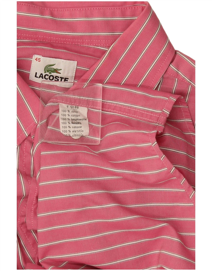 Ανδρικό πουκάμισο Lacoste νούμερο 45 XL Ροζ ριγέ βαμβακερό