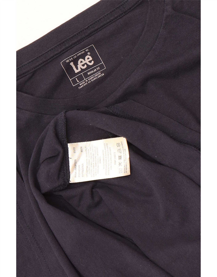 Ανδρικό T-shirt Lee Regular Fit Top Large Navy Blue από βαμβάκι