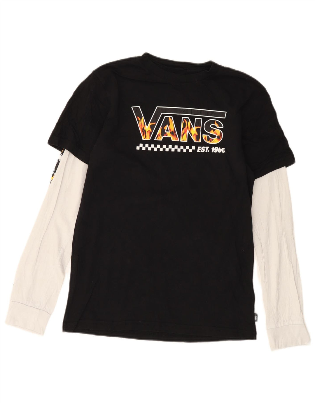 VANS Boys Graphic Top μακριά μανίκια 13-14 ετών XL μαύρο χρώμα