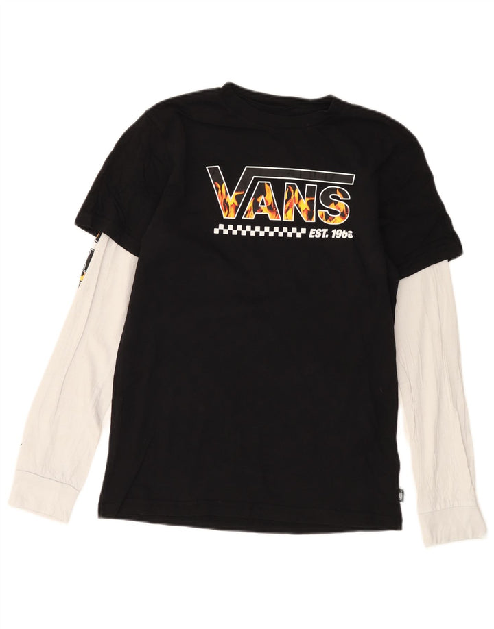 VANS Boys Graphic Top μακριά μανίκια 13-14 ετών XL μαύρο χρώμα