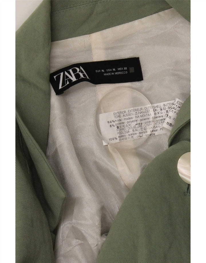 Zara Γυναικείο Μπουφάν Blazer UK 18 XL Green Modal