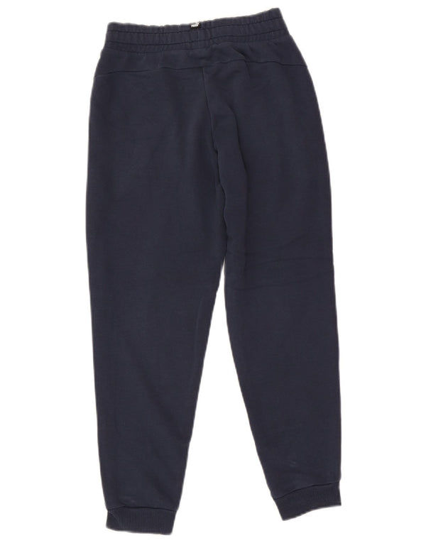 Puma Boys Tracksuit Trousers Joggers 9-10 Years Navy Blue Cotton