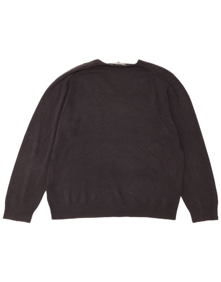 Marks & Spencer Ανδρικό πουλόβερ με λαιμόκοψη 2XL μπλε ακρυλικό