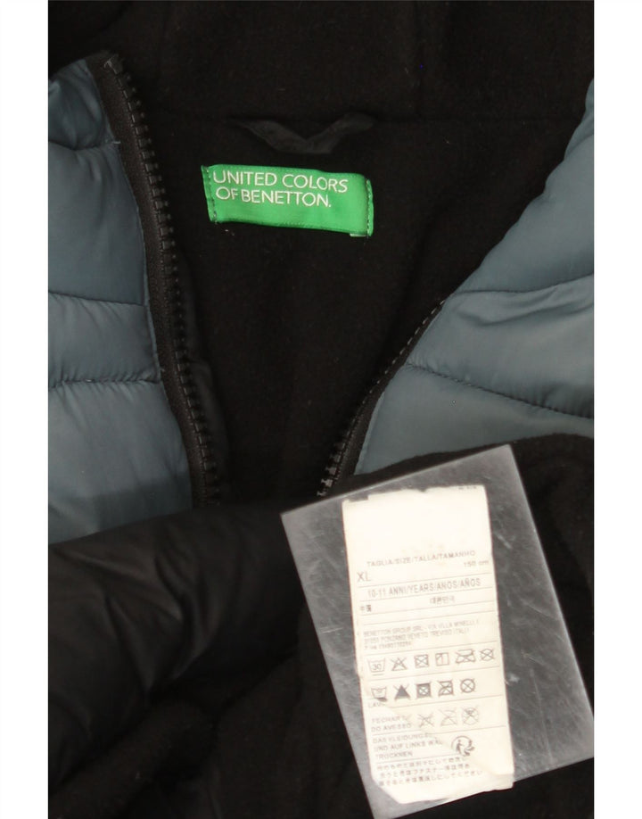 Μπουφάν BENETTON Boys Graphic Padded Jacket 10-11 Years XL Black Colourblock