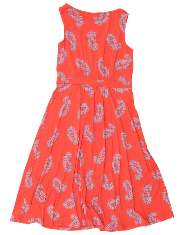 BODEN Womens Long Sleeveless A-Line Dress UK 12 Medium Red Paisley Viscose