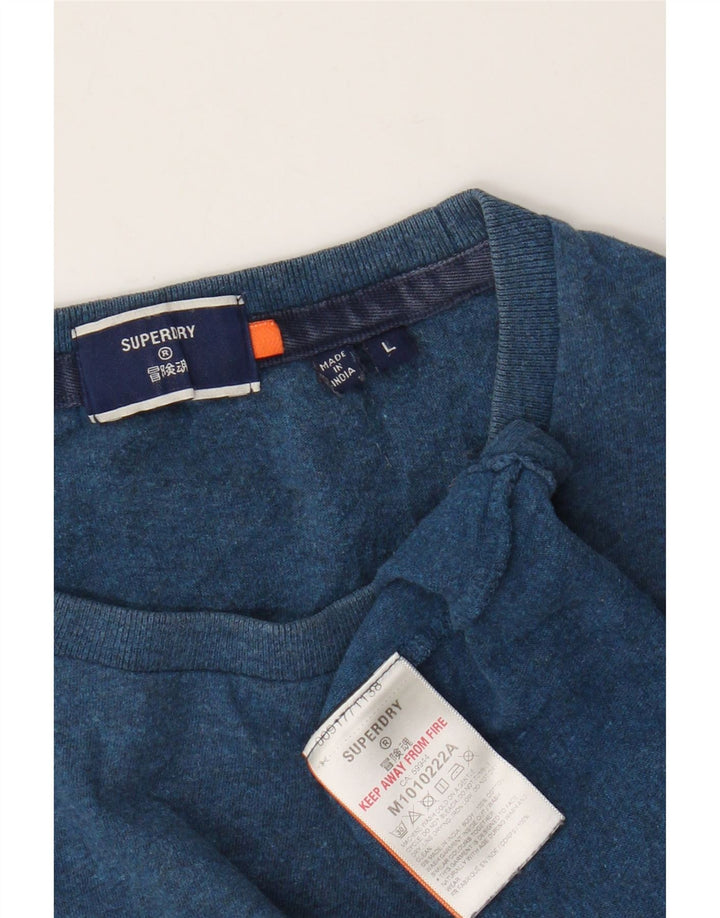 Ανδρικό μπλουζάκι Superdry Μπλουζάκι από μεγάλο βαμβακερό μπλε φλύκταινα