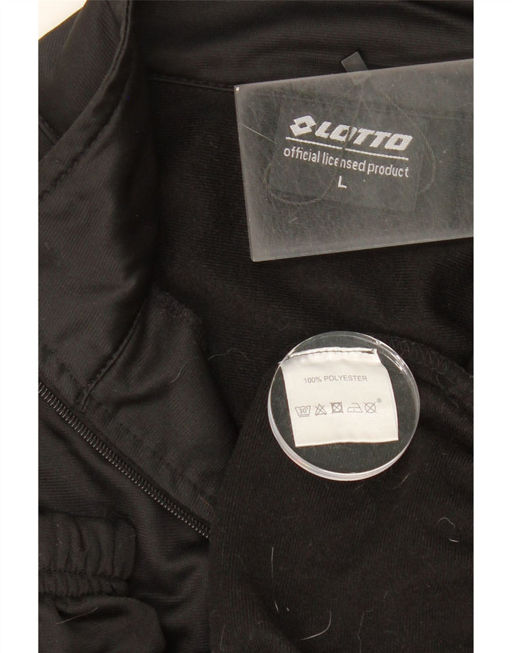 LOTTO Mens Tracksuit Top Jacket Large Black Polyester Vintage Lotto and Second-Hand Lotto from Messina Hembry 