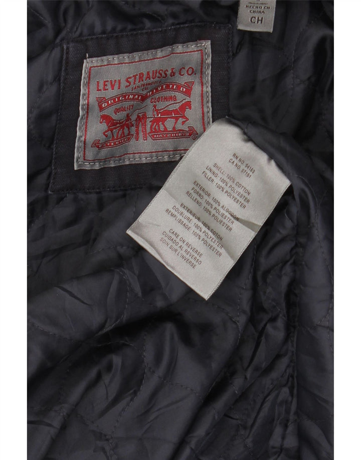 Levi's Womens Hooded Utility Jacket UK 14 Medium Navy Blue Cotton