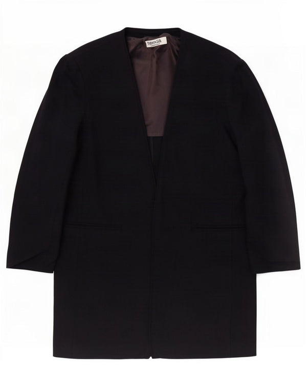Marella Γυναικείο Longline Open Blazer Jacket UK 12 Medium Navy Blue New Wool