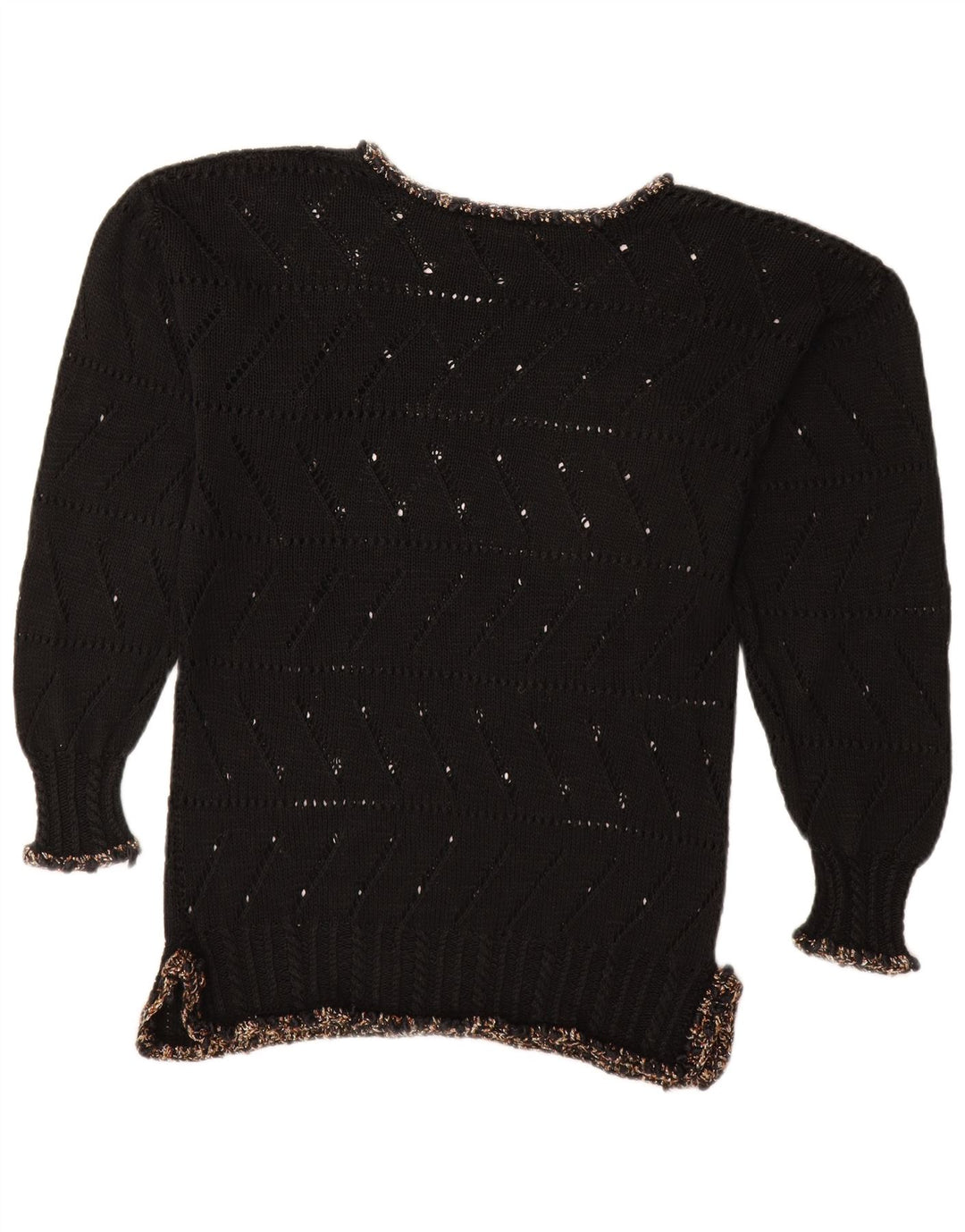 VINTAGE Γυναικείο πουλόβερ με λαιμόκαυστο UK 14 Medium Black