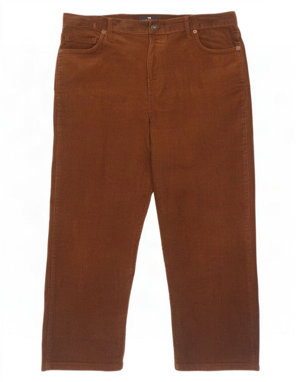 Marks & Spencer Ανδρικό Παντελόνι Μπλε Harbour Crop Κοτλέ W40 L29 Καφέ