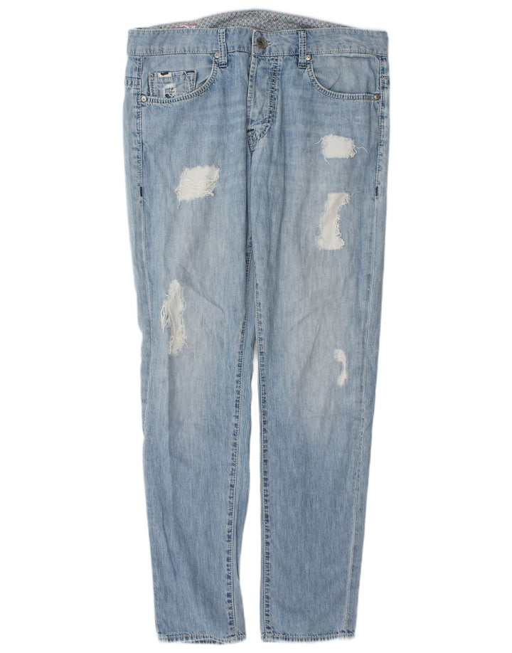 Ανδρικό Gas Distressed Slim Jeans W34 L32 Μπλε βαμβακερό