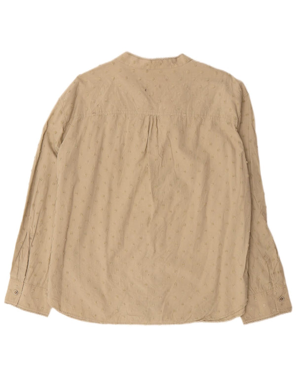 Zara Womens Shirt Blouse UK 20 2XL Khaki Cotton