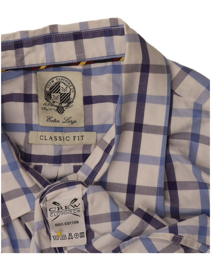 Crew Ανδρικό κοντομάνικο πουκάμισο Classic Fit XL Λευκό βαμβακερό