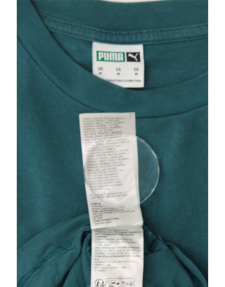 Ανδρικό γραφικό μπλουζάκι PUMA, μεσαίο πράσινο βαμβακερό