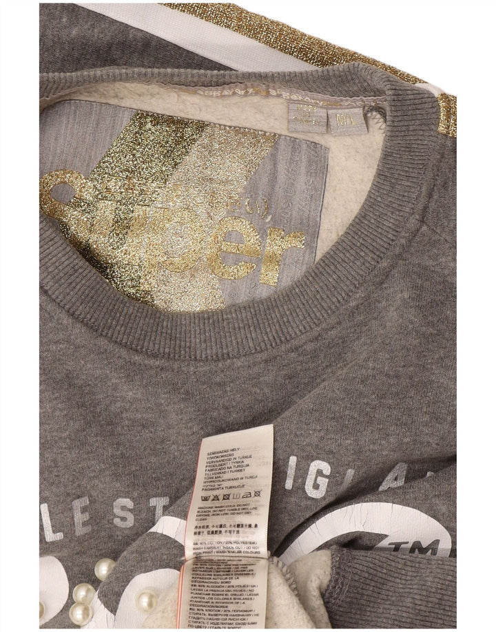 Superdry Γυναικείο Φούτερ μεγάλου μεγέθους Jumper UK 14 Medium Grey Colourblock