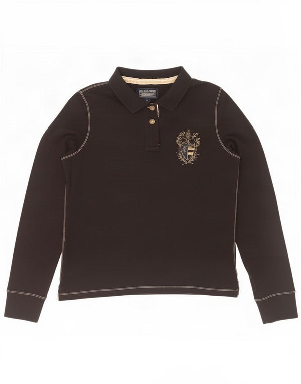 Γυναικείο μακρυμάνικο μπλουζάκι πόλο Ralph Lauren UK 18 XL μαύρο βαμβακερό