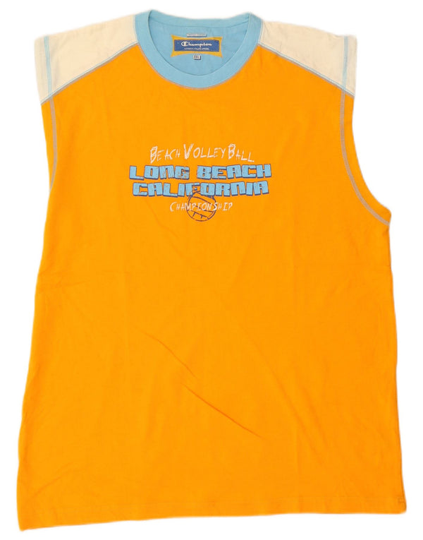 Ανδρικό γραφικό γιλέκο Champion Top 2XL Orange Colourblock Βαμβακερό