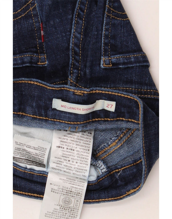 Γυναικείο ψηλόμεσο τζιν σορτς LEVI'S W27 Μικρό μπλε ναυτικό βαμβακερό