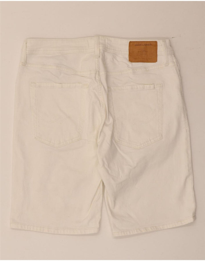 JACK & JONES Ανδρικό τζιν σορτς με κανονική εφαρμογή μεσαίο W32 λευκό βαμβακερό
