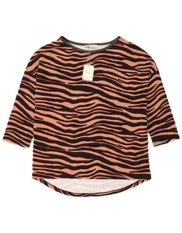 Oasis γυναικείο υπερμεγέθη μανίκι 3/4 UK 10 Small Brown Animal Print