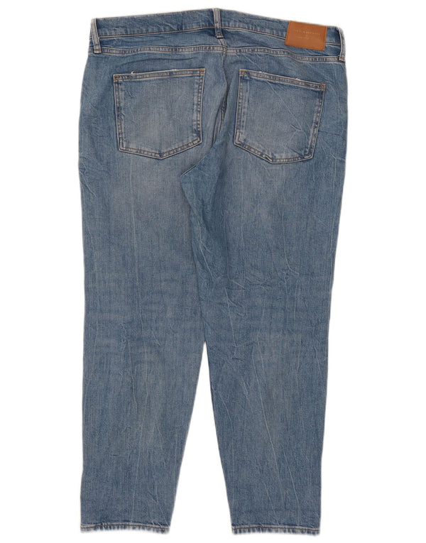 Zara Γυναικείο τζιν κουρεμένο με ταλαιπωρία EU 44 XL W34 L27 Μπλε βαμβακερό