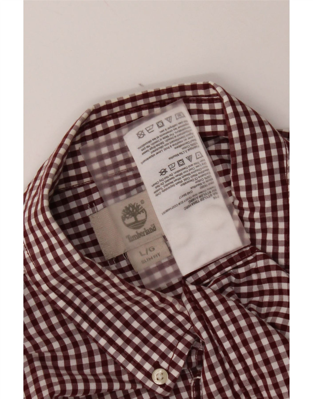 Ανδρικό πουκάμισο Timberland Slim Fit Large Maroon Gingham Cotton