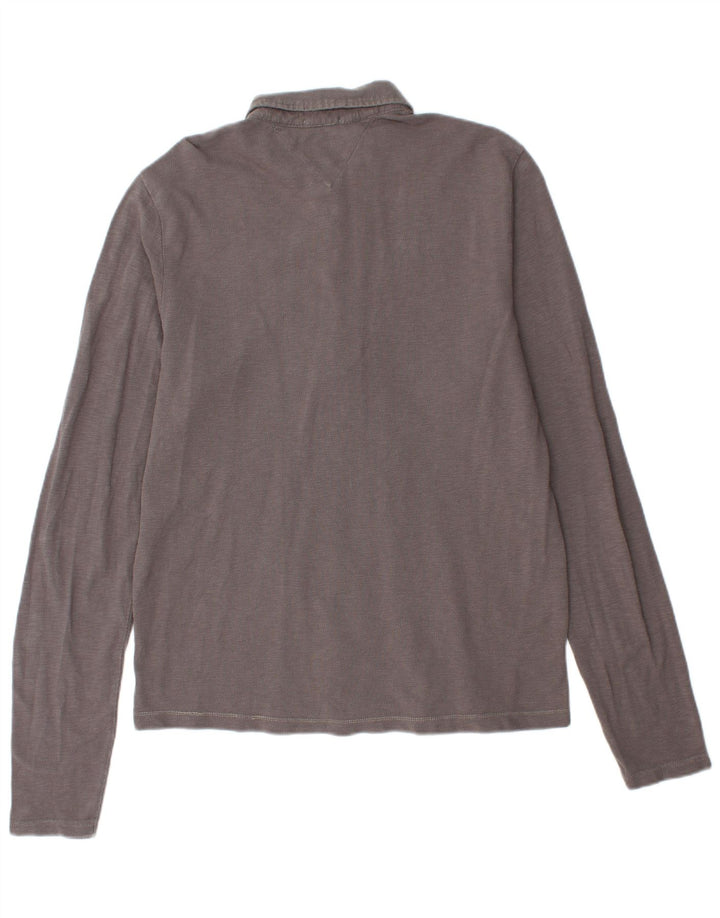 TOMMY HILFIGER Ανδρικό γραφικό μακρυμάνικο μπλουζάκι πόλο XL Γκρι