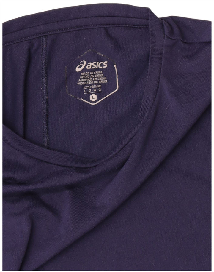 Γυναικείο γραφικό μπλουζάκι Asics Top UK 16 Large Navy Blue