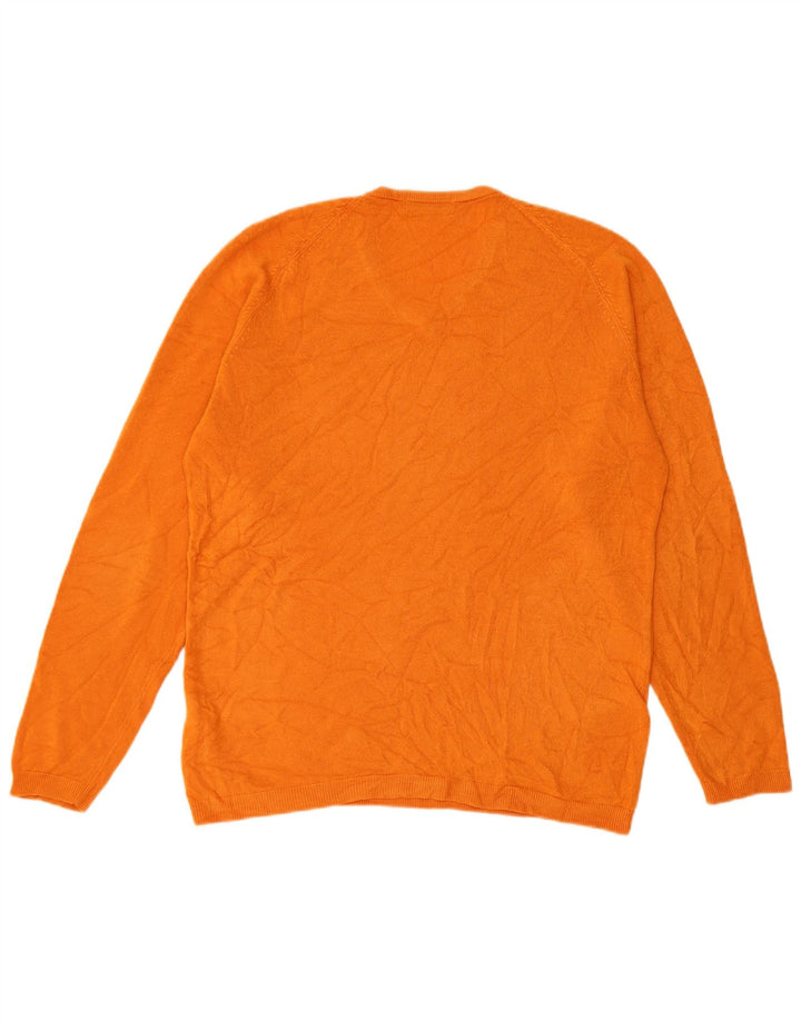 Ανδρικό πουλόβερ Marks & Spencer Autograph V-Neck Jumper Μικρό πορτοκαλί ακρυλικό
