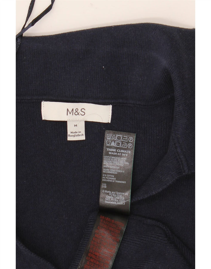 Marks & Spencer Γυναικείο πουκάμισο πόλο UK 12 Medium Navy Blue βαμβακερό