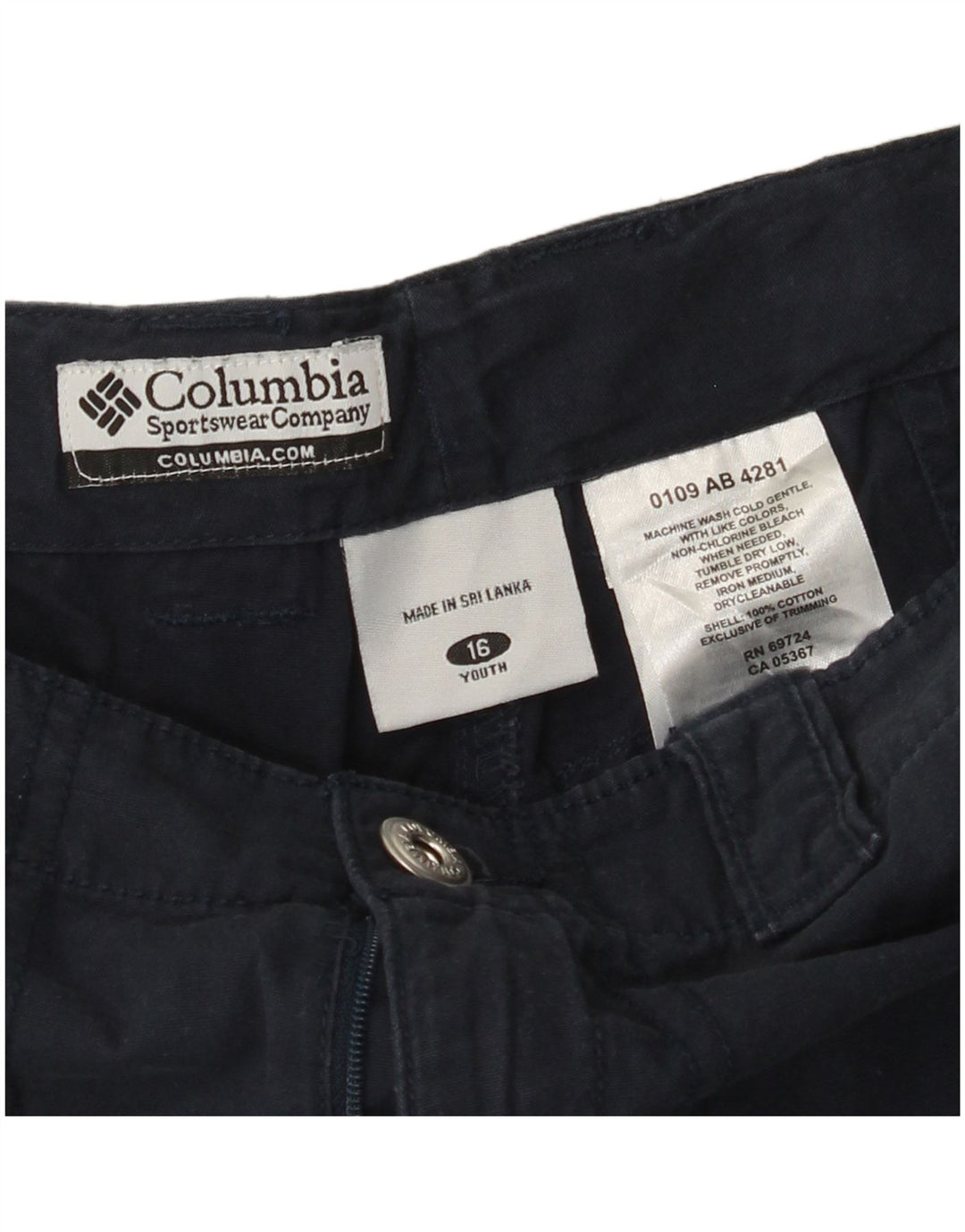 COLUMBIA Boys Cargo σορτς 15-16 ετών W26 Navy Blue Cotton