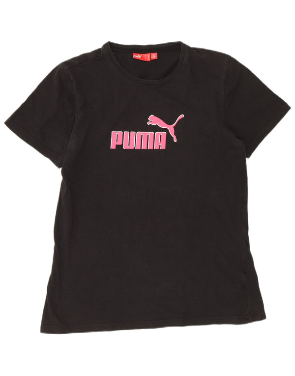 Puma Girls Graphic T-Shirt Top 15-16 Years Μαύρο