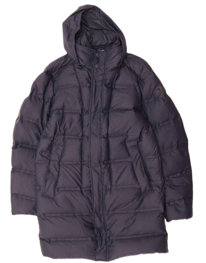 INVICTA Womens Hooded Padded Coat UK 14 Medium Navy Blue
