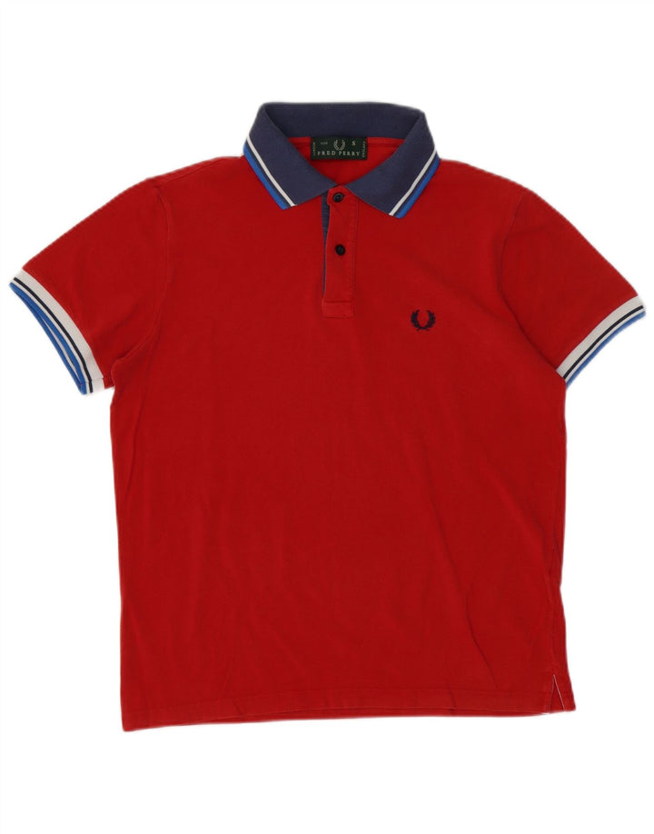 FRED PERRY Ανδρικό πουκάμισο πόλο με μικρό κόκκινο χρώμα, βαμβακερό