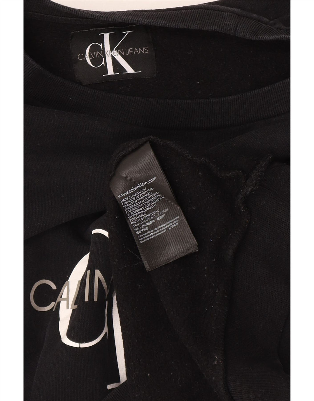 Γυναικείο γραφικό φούτερ Calvin Klein Jeans Jumper UK 12 Medium Black