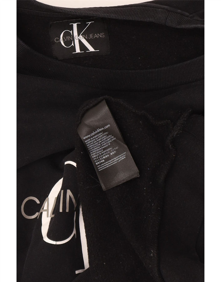 Γυναικείο γραφικό φούτερ Calvin Klein Jeans Jumper UK 12 Medium Black