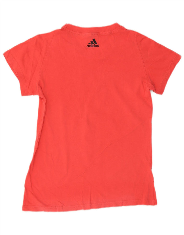 Γυναικείο γραφικό T-Shirt ADIDAS Top UK 12 Medium Red