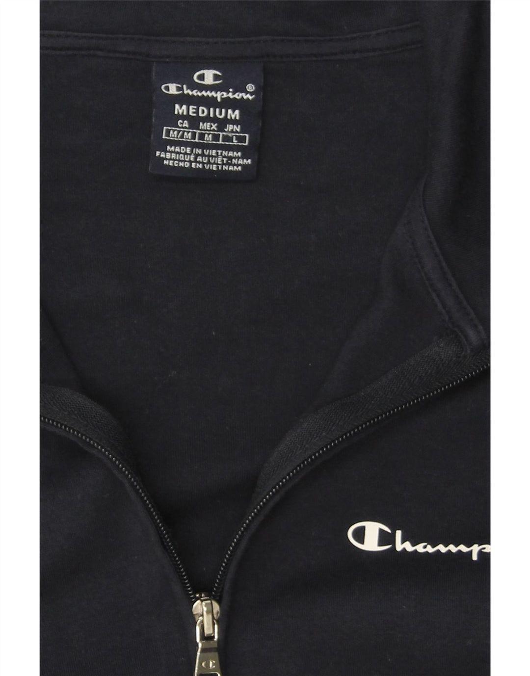 CHAMPION Womens Tracksuit Top Jacket UK 14 Medium Navy Blue Cotton Vintage Champion and Second-Hand Champion from Messina Hembry 