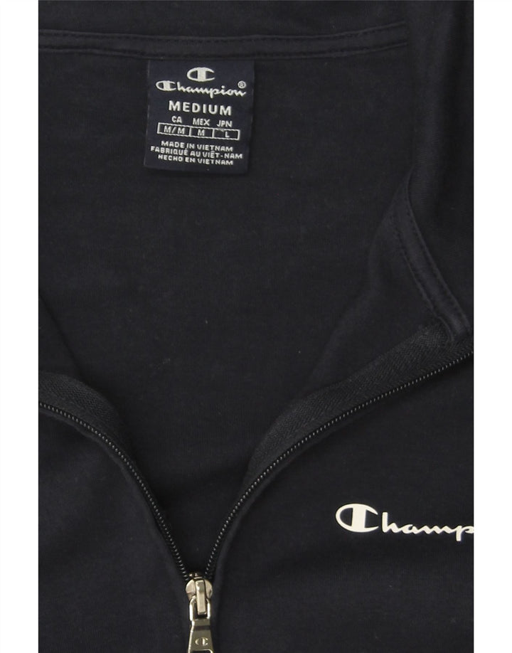 CHAMPION Womens Tracksuit Top Jacket UK 14 Medium Navy Blue Cotton Vintage Champion and Second-Hand Champion from Messina Hembry 