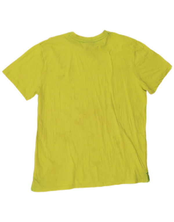 Umbro Mens T-Shirt Top 2XL Yellow Cotton